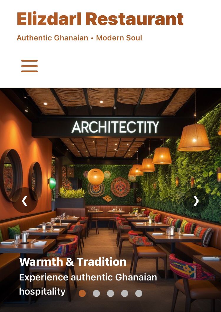 Elizard restuarant website